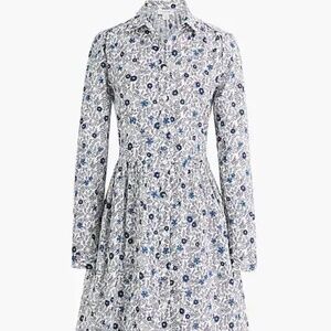 COPY - J.Crew Blue Floral Print Collared Shift Dress
